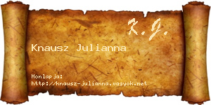 Knausz Julianna névjegykártya